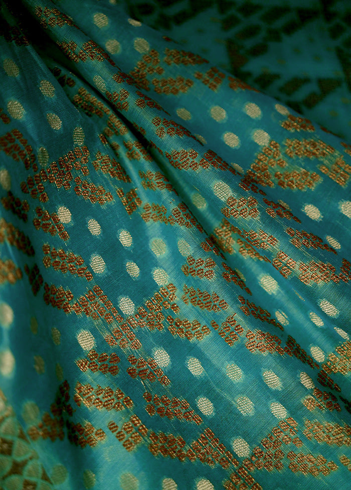 Blue Cotton Saree With Blouse Piece - Indian Silk House Agencies