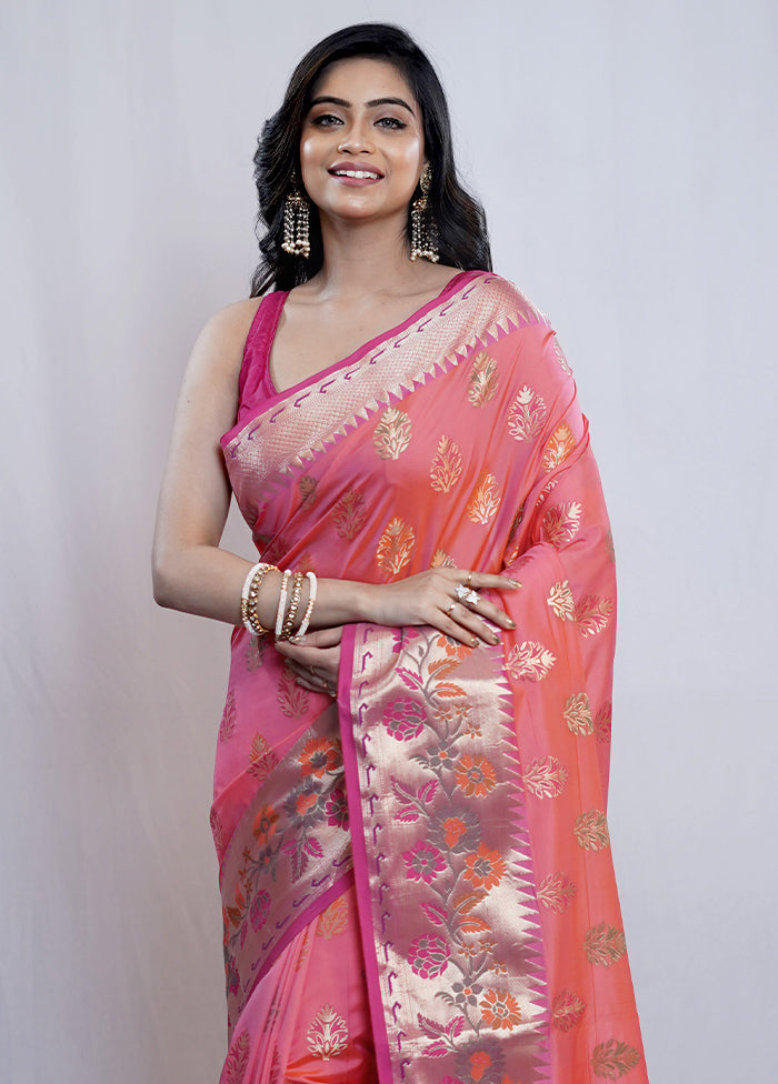 Multicolor Dupion Silk Saree With Blouse Piece - Indian Silk House Agencies