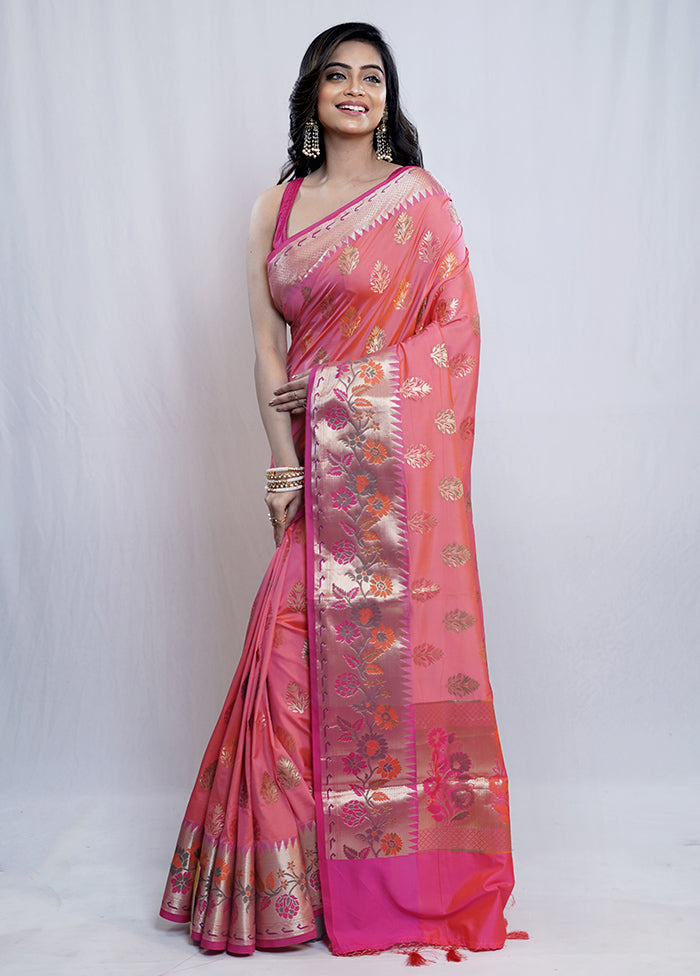 Multicolor Dupion Silk Saree With Blouse Piece - Indian Silk House Agencies