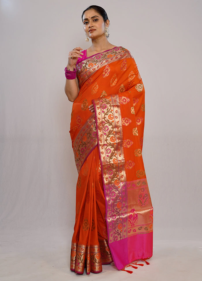 Multicolor Dupion Silk Saree With Blouse Piece - Indian Silk House Agencies