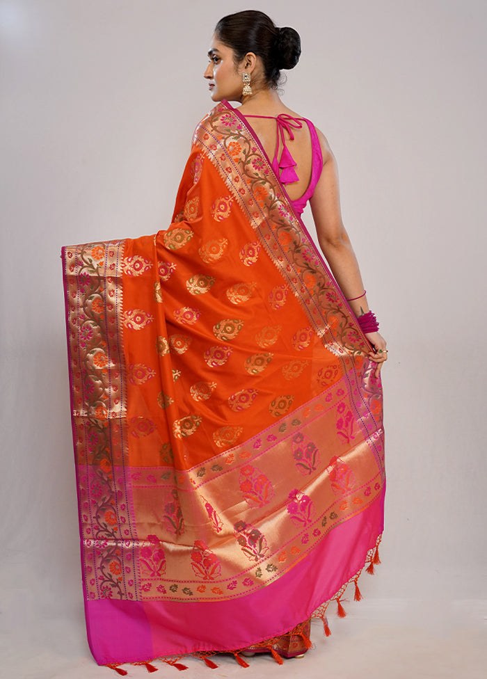 Multicolor Dupion Silk Saree With Blouse Piece - Indian Silk House Agencies