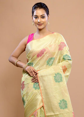 Yellow Cotton Saree With Blouse Piece - Indian Silk House Agencies