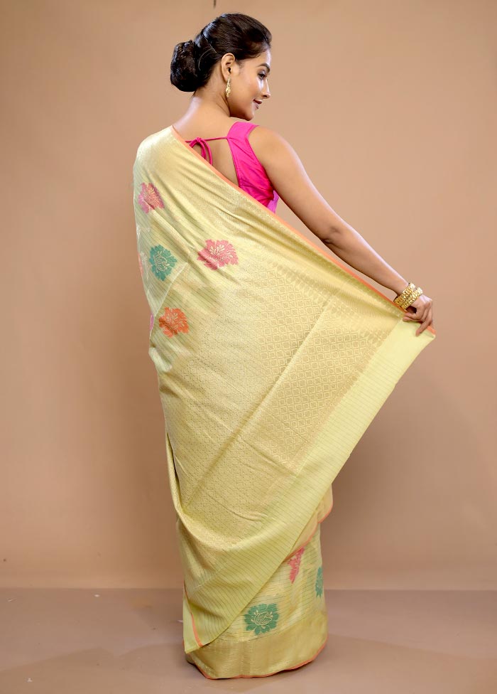 Yellow Cotton Saree With Blouse Piece - Indian Silk House Agencies