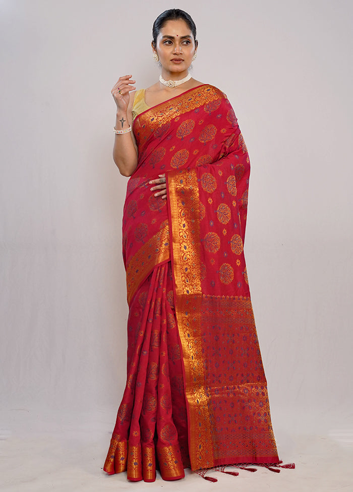 Multicolor Cotton Saree With Blouse Piece - Indian Silk House Agencies