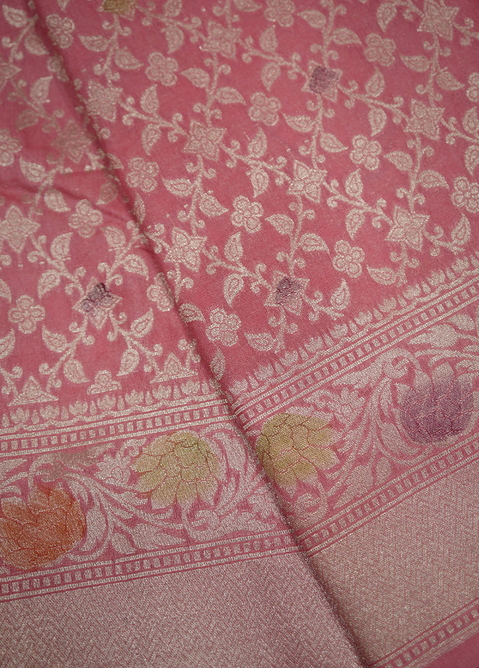 Pink Dupion Silk Saree With Blouse Piece - Indian Silk House Agencies