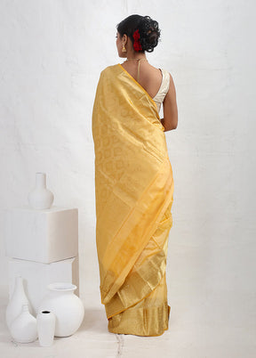 Yellow Kanjivaram Silk Saree With Blouse Piece - Indian Silk House Agencies