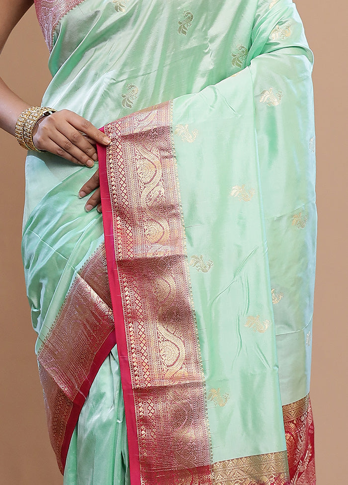 Blue Kanjivaram Pure Silk Saree With Blouse Piece - Indian Silk House Agencies