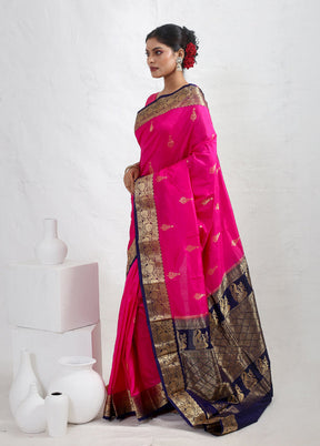 Pink Kanjivaram Pure Silk Saree With Blouse Piece - Indian Silk House Agencies