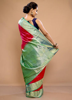 Pink Kanjivaram Pure Silk Saree With Blouse Piece - Indian Silk House Agencies