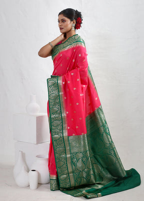 Pink Kanjivaram Silk Saree With Blouse Piece - Indian Silk House Agencies