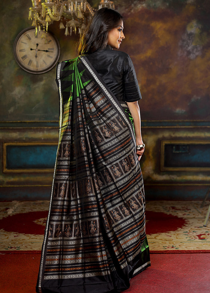 Green Bomkai Pure Silk Saree With Blouse Piece - Indian Silk House Agencies