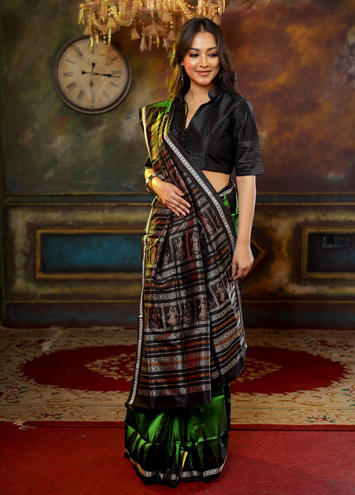 Green Bomkai Pure Silk Saree With Blouse Piece - Indian Silk House Agencies