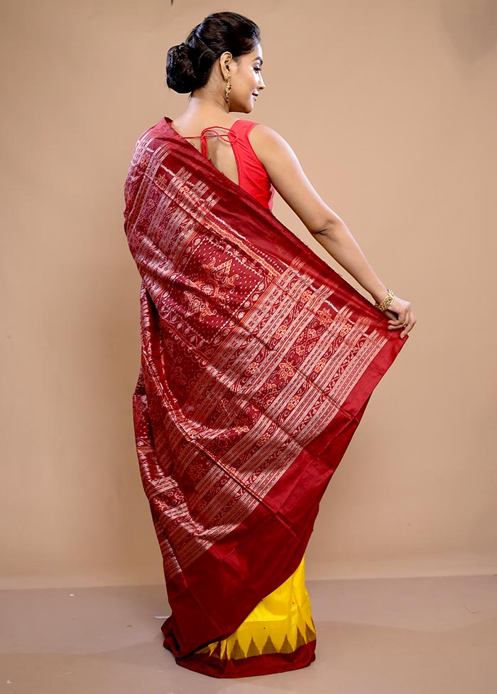 Yellow Pure Ikkat Cotton Saree With Blouse Piece - Indian Silk House Agencies