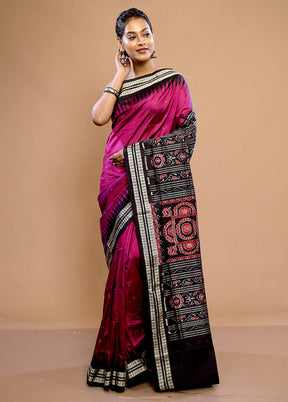 Purple Pure Ikkat Cotton Saree With Blouse Piece - Indian Silk House Agencies