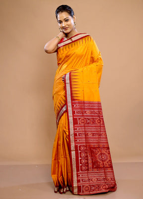 Yellow Pure Ikkat Cotton Saree With Blouse Piece - Indian Silk House Agencies