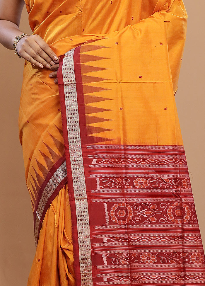 Yellow Pure Ikkat Cotton Saree With Blouse Piece - Indian Silk House Agencies