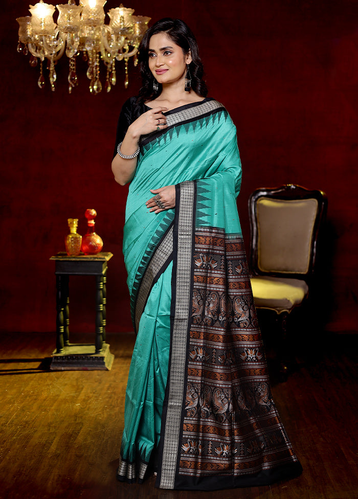 Green Pure Ikkat Cotton Saree With Blouse Piece - Indian Silk House Agencies