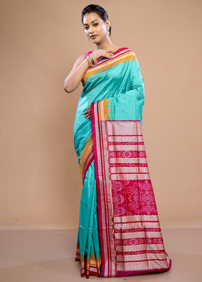 Green Pure Ikkat Cotton Saree With Blouse Piece - Indian Silk House Agencies