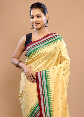 Yellow Pure Ikkat Cotton Saree With Blouse Piece - Indian Silk House Agencies