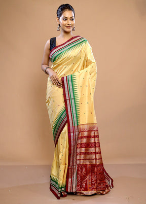 Yellow Pure Ikkat Cotton Saree With Blouse Piece - Indian Silk House Agencies