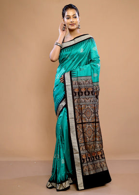 Green Pure Ikkat Cotton Saree With Blouse Piece - Indian Silk House Agencies