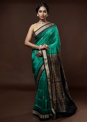 Green Bomkai Pure Silk Saree With Blouse Piece - Indian Silk House Agencies