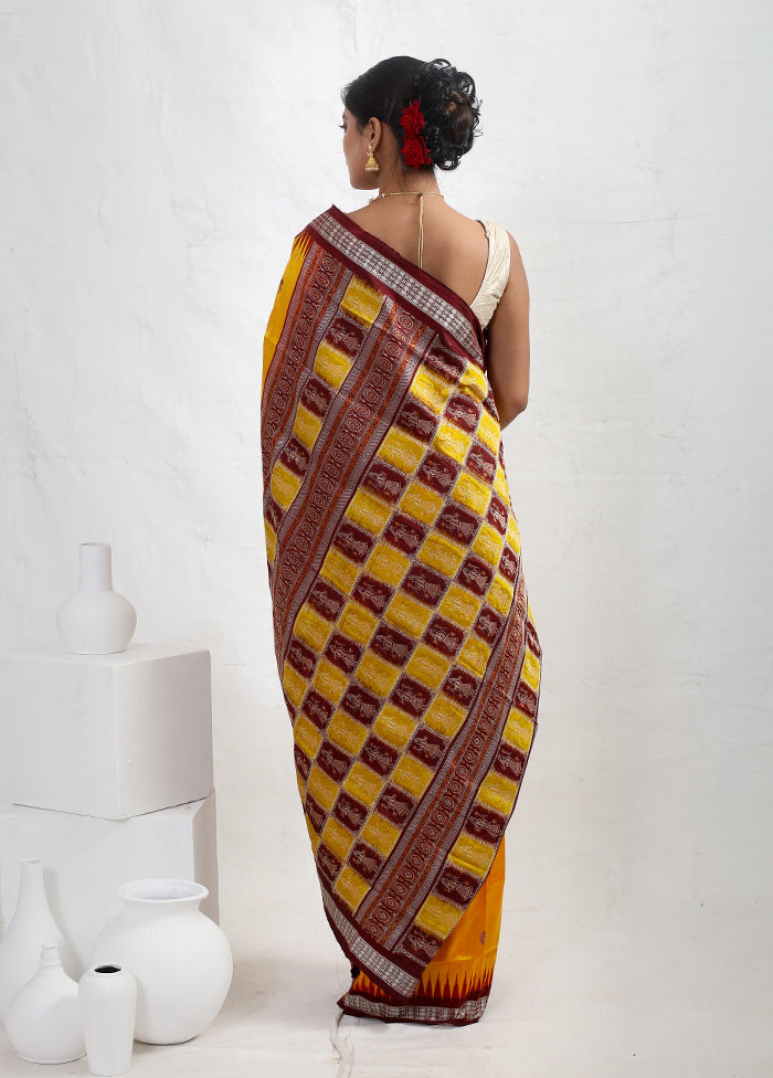 Yellow Bomkai Pure Silk Saree With Blouse Piece - Indian Silk House Agencies