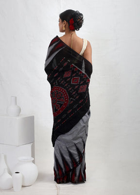 Grey Cotton Ikkat Saree Without Blouse Piece - Indian Silk House Agencies