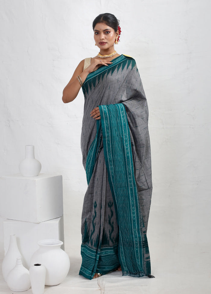 Grey Bomkai Silk Saree Without Blouse Piece - Indian Silk House Agencies