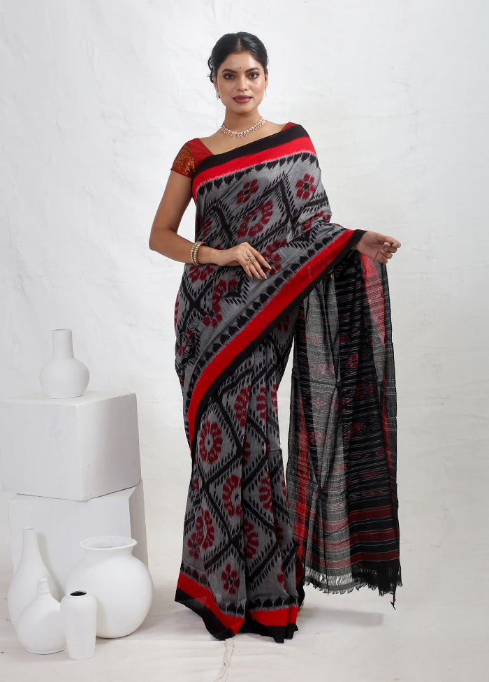 Grey Bomkai Silk Saree Without Blouse Piece - Indian Silk House Agencies