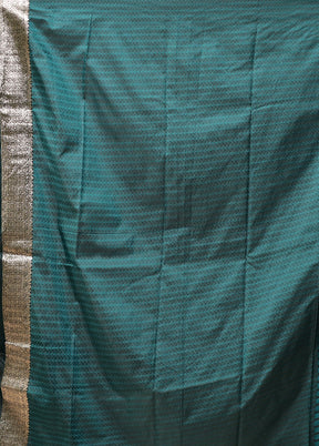 Green Dupion Silk Saree With Blouse Piece