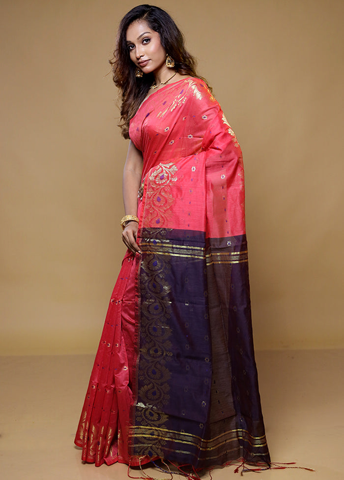 Multicolor Matka Silk Saree With Blouse Piece