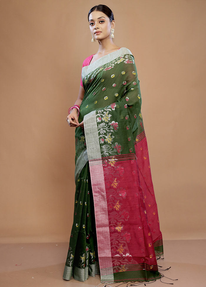 Green Matka Silk Saree With Blouse Piece - Indian Silk House Agencies