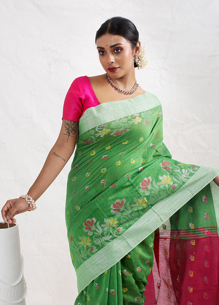 Green Matka Silk Saree With Blouse Piece - Indian Silk House Agencies