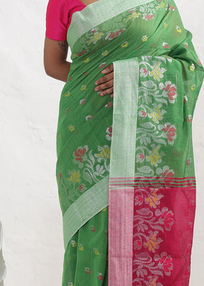 Green Matka Silk Saree With Blouse Piece - Indian Silk House Agencies