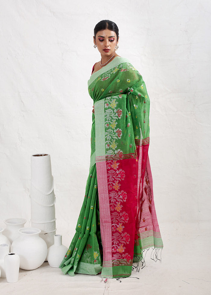 Green Matka Silk Saree With Blouse Piece - Indian Silk House Agencies