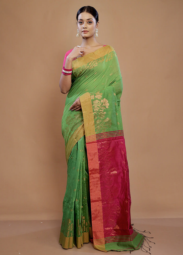 Green Matka Silk Saree With Blouse Piece - Indian Silk House Agencies