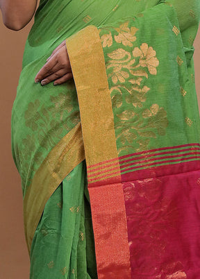 Green Matka Silk Saree With Blouse Piece - Indian Silk House Agencies