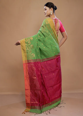 Green Matka Silk Saree With Blouse Piece - Indian Silk House Agencies