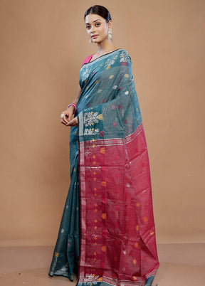 Blue Matka Silk Saree With Blouse Piece - Indian Silk House Agencies