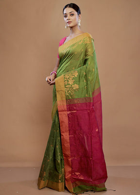 Green Matka Silk Saree With Blouse Piece - Indian Silk House Agencies