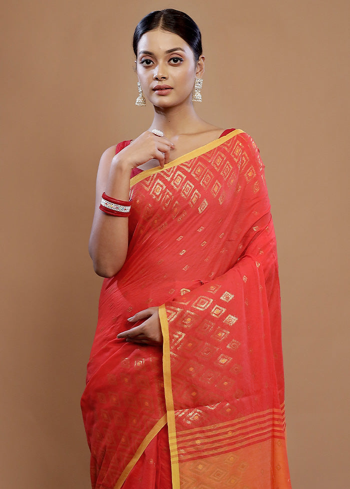 Red Matka Silk Saree With Blouse Piece - Indian Silk House Agencies