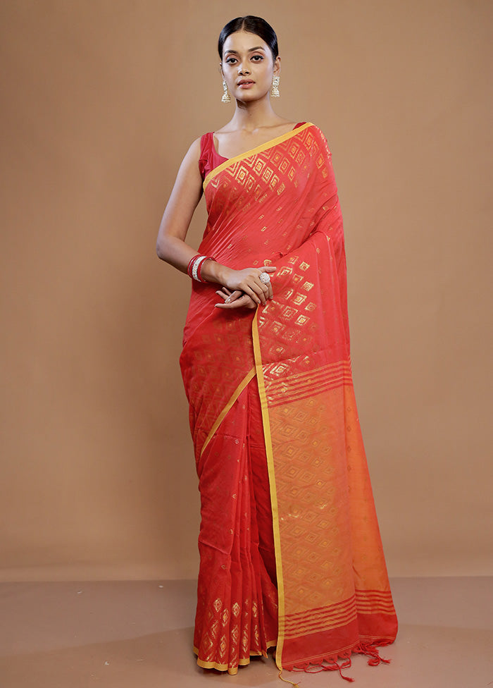 Red Matka Silk Saree With Blouse Piece - Indian Silk House Agencies