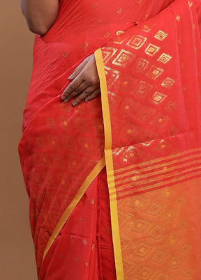 Red Matka Silk Saree With Blouse Piece - Indian Silk House Agencies