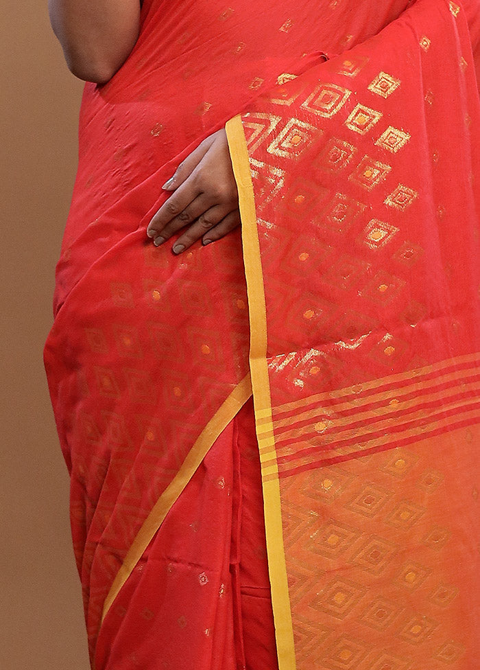 Red Matka Silk Saree With Blouse Piece - Indian Silk House Agencies