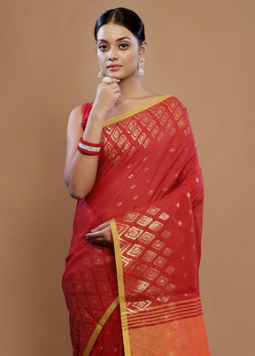 Red Matka Silk Saree With Blouse Piece - Indian Silk House Agencies