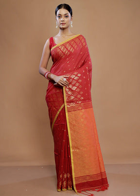 Red Matka Silk Saree With Blouse Piece - Indian Silk House Agencies