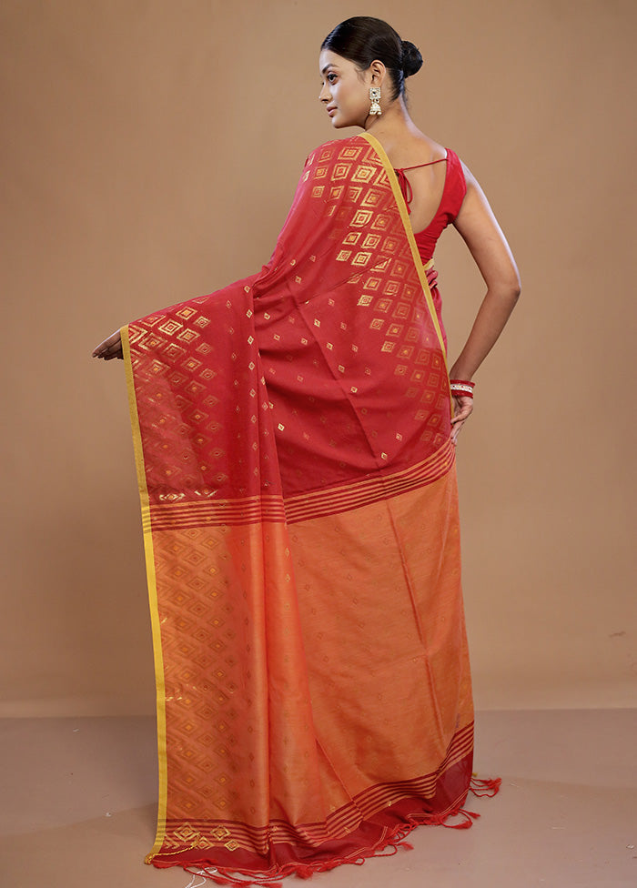 Red Matka Silk Saree With Blouse Piece - Indian Silk House Agencies