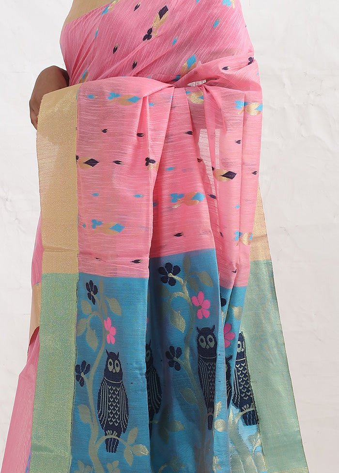 Pink Matka Silk Saree With Blouse Piece - Indian Silk House Agencies