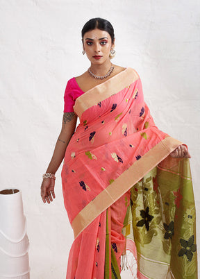 Pink Matka Silk Saree With Blouse Piece - Indian Silk House Agencies